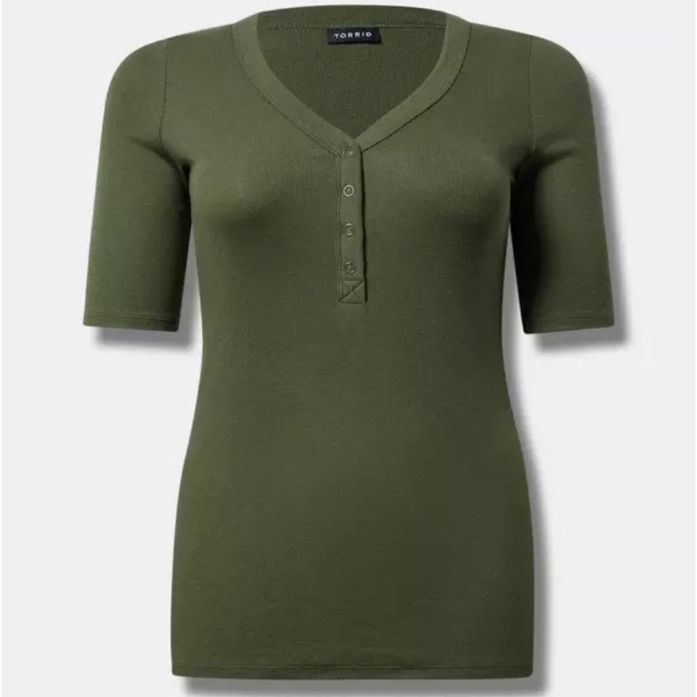 Torrid Green Fitted Short Sleeve T-Shirt